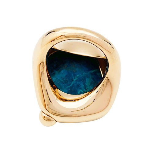 Bague 53 Bague Pomellato, "Le grand bleu", en or rose, chrysocolle et saphirs. 58 Facettes 30878