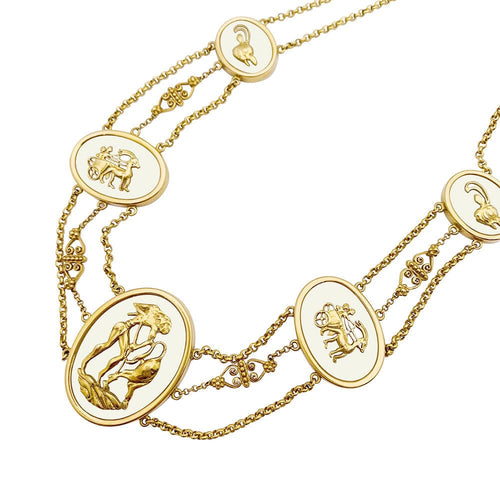 Collier Collier vintage Lalaounis, "The Shield of Achilles", or jaune, cristal de roche. 58 Facettes 33368