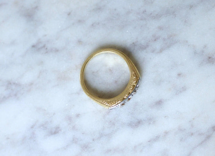 Bague 53.5 Bague jarretière Or jaune Platine Diamants 58 Facettes