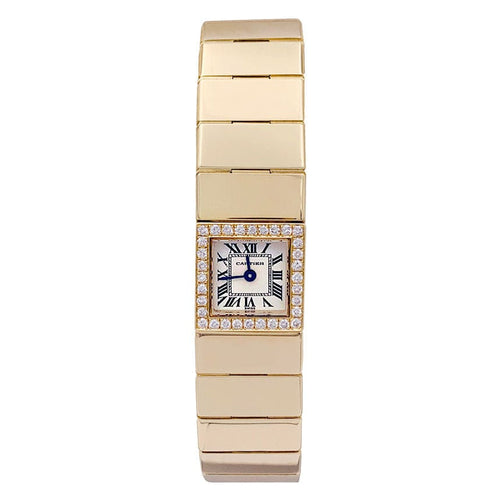 Montre Montre Cartier, "Tank Lingot", or jaune, diamants. 58 Facettes 32821