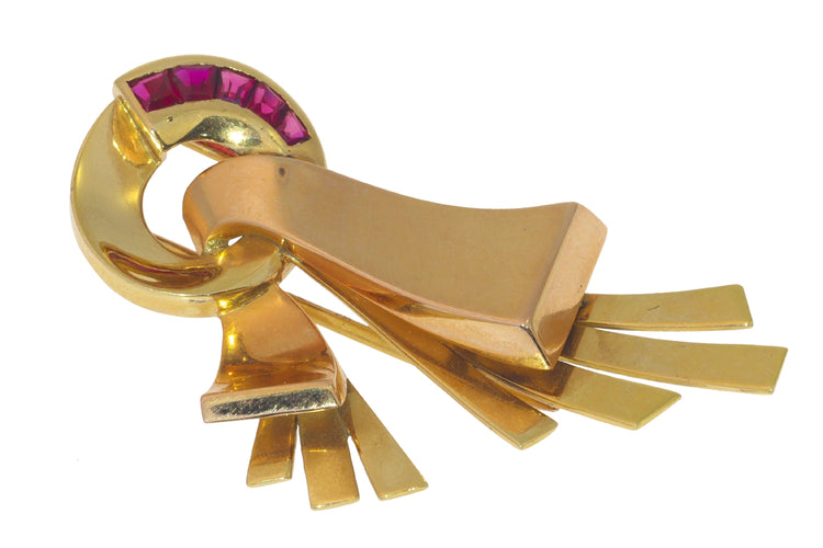 Broche Broche or, rubis 58 Facettes 12005-0030