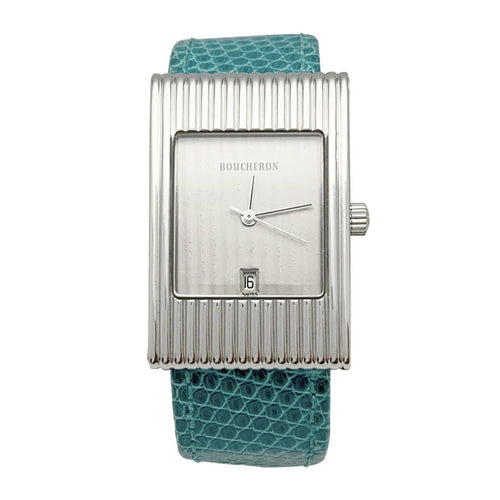 Montre Montre Boucheron, modèle "Reflet", en acier sur cuir. 58 Facettes 32057