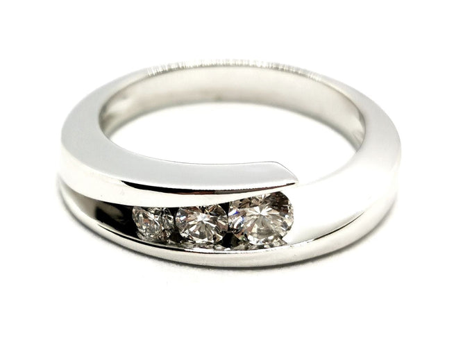 Bague 54 Bague Trilogie Or blanc Diamant 58 Facettes 1950053CN