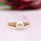 Bague Solitaire or jaune Perle de culture sur double corps 58 Facettes