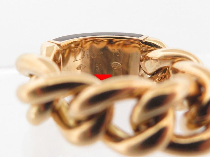 Bague 51 bague CHRISTIAN DIOR gourmette gm oeil de tigre or jaune 18k 58 Facettes 256695