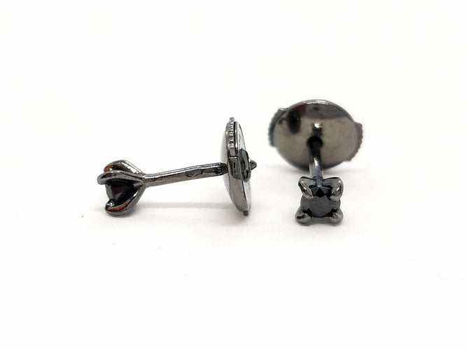 Boucles d'oreilles Boucles d'oreilles Puces Or noir Diamant 58 Facettes 578733RV