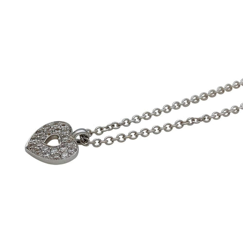 Collier Collier Poiray, "Coeur secret", or blanc et diamants. 58 Facettes 31130