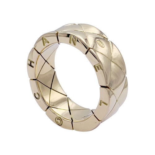 Bague 51 Bague Chanel, "Matelassé", or jaune. 58 Facettes 32576