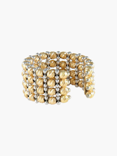 Bague Or Jaune / 57 BAGUE "FACETTE" DEUX ORS 58 Facettes BO/220031