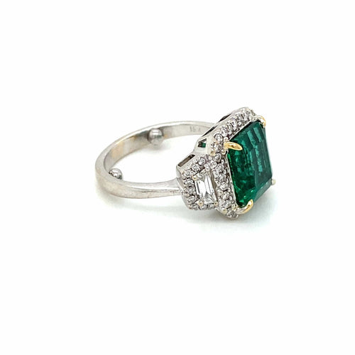 Bague Bague Or Diamants Emeraude 58 Facettes