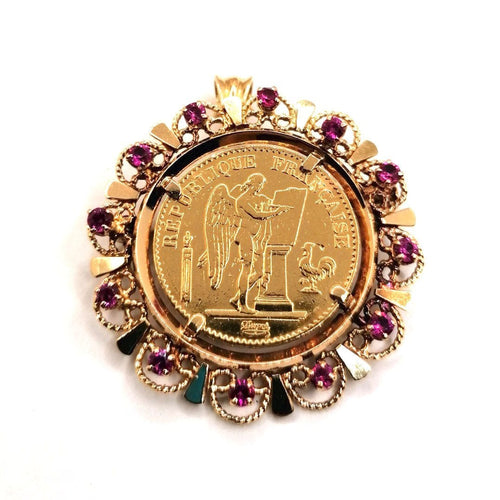 Broche Pendentif et Broche saphirs roses 58 Facettes 2562