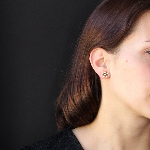Boucles d'oreilles Boucles d'oreilles fleur or jaune diamant 58 Facettes 21-754