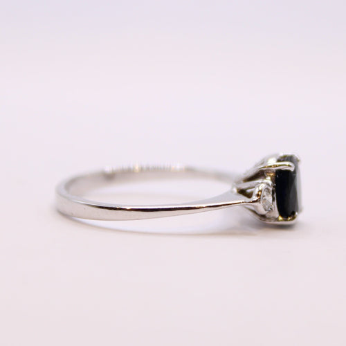 Bague Bague style Art-Déco Saphir, Diamants 58 Facettes