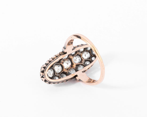 Bague Bague marquise Napoléon III diamant taille ancienne 58 Facettes