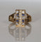 Bague 61 Bague Or Jaune Chaton Rectangulaire Perles Et Pierres 58 Facettes 499