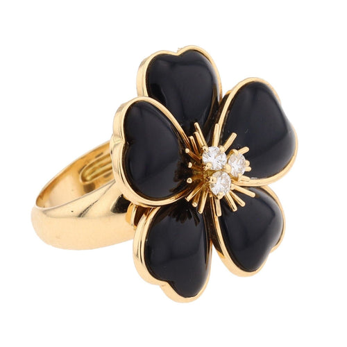 Bague 52 Van Cleef & Arpels Bague Rose de Noel Or jaune Diamant 58 Facettes 1696409CN