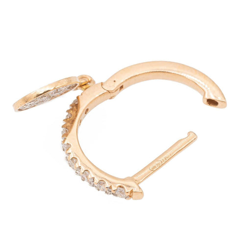 Boucles d'oreilles Ginette NY Boucles d'oreilles Créole Solo mini diamond ever hoop Or jaune diamant 58 Facettes 2595539CN
