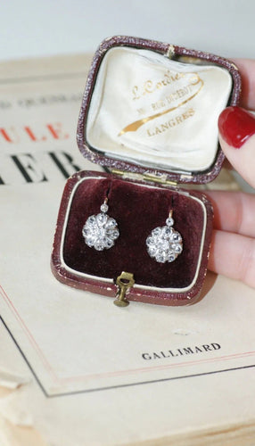 Boucles d'oreilles Boucles d'oreilles dormeuses Or jaune Platine Diamants 58 Facettes