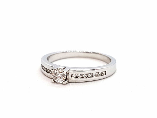 Bague 56 Bague Solitaire Or blanc Diamant 58 Facettes 06351CD