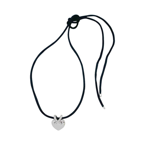 Pendentif Pendentif coeur Chaumet, collection "Liens", or blanc et diamants. 58 Facettes 31587