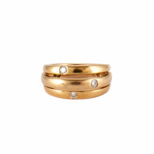 Bague BAGUE TROIS ANNEAUX OR & DIAMANTS 58 Facettes BO/230009 NSS