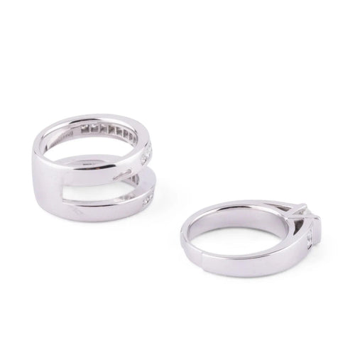 Bague Bague or gris et diamant princesse 58 Facettes 1