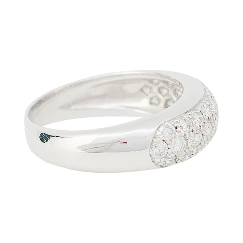 Bague 49 Bague jonc en or blanc, diamants. 58 Facettes 31460