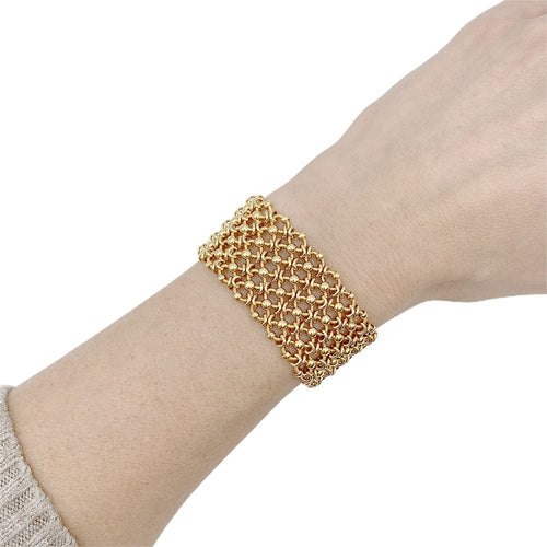 Bracelet Bracelet vintage Cartier, Résille, or jaune. 58 Facettes 32443