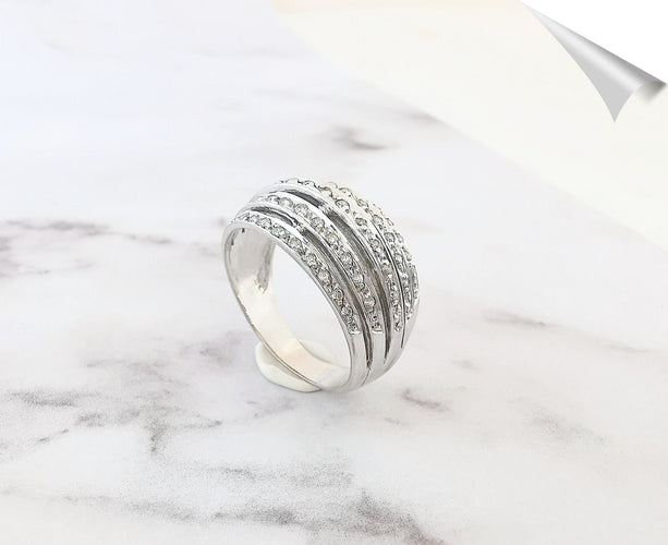 Bague Bague Jonc bombé Diamants 0,50ct 58 Facettes AA 1558