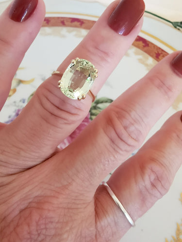 Bague Bague Béryl vert Or Jaune 58 Facettes AA 1516
