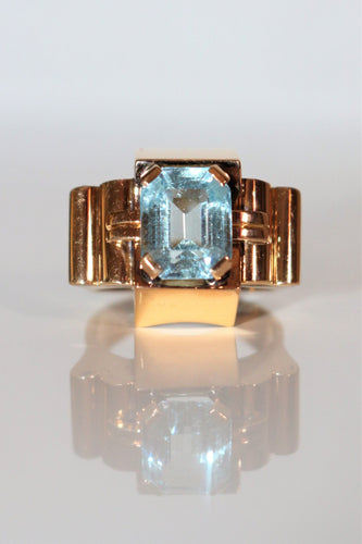 Bague 54 Bague TANK aigue-marine 58 Facettes 542