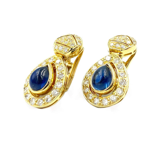 Boucles d'oreilles ADLER - boucles d’oreilles or jaune, saphirs et diamants 58 Facettes