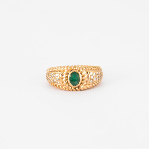 Bague Bague jonc Emeraude & Diamant 58 Facettes