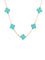 Collier Van Cleef & Arpels - Collier Alhambra en or jaune et turquoise 58 Facettes