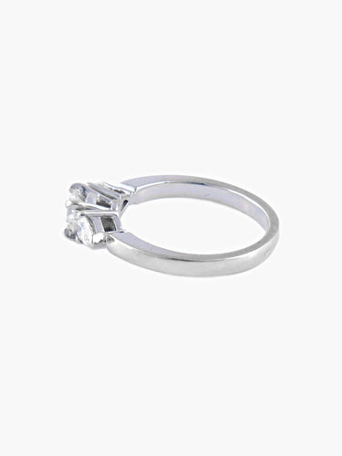 Bague Bague Solitaire Or Blanc Diamants. 58 Facettes