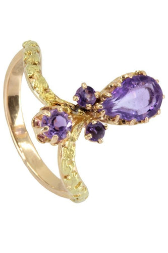 Bague BAGUE ANCIENNE AMÉTHYSTES 58 Facettes 050151