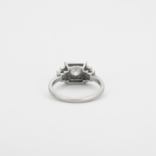 Bague 53 Bague Art Déco, or blanc, diamants 58 Facettes HS22181