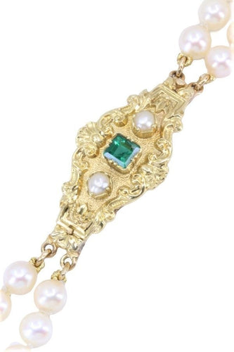 Collier COLLIER DE PERLES 2 RANGS ÉMERAUDE 58 Facettes 068421