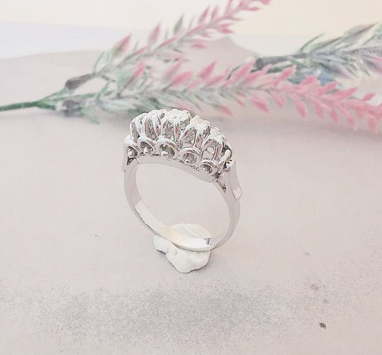 Bague Bague Jarretière Diamants Or Blanc et Platine 58 Facettes AA 1479