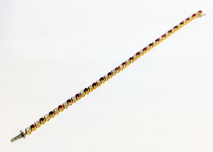 Bracelet Bracelet or rivière rubis et diamants 58 Facettes 1CA267/1