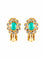 Boucles d'oreilles Boucles d Oreille "Clips" Or Diamants Turquoises 58 Facettes