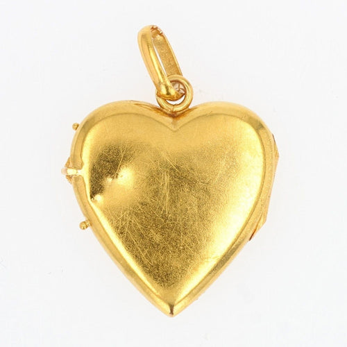 Pendentif Médaillon ancien coeur ciselé rubis et perles fines 58 Facettes 22-274