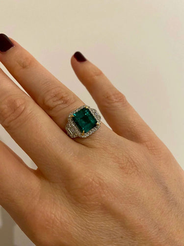 Bague Bague Or Diamants Emeraude 58 Facettes
