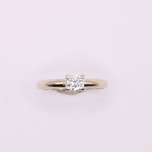 Bague Solitaire or blanc et diamant 58 Facettes