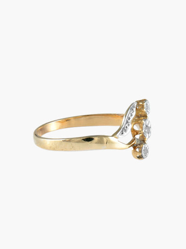 Bague Or Jaune / Diamants / 55 BAGUE "EVA" OR & DIAMANTS 58 Facettes BO/220010 NSS