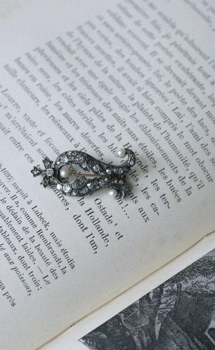 Broche Broche ancienne diamants et perles 58 Facettes