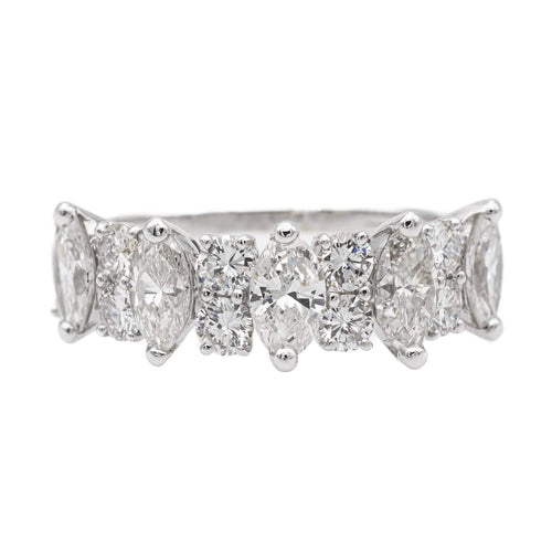 Bague 54 Bague Demi alliance Or blanc diamant 58 Facettes 2560257CN