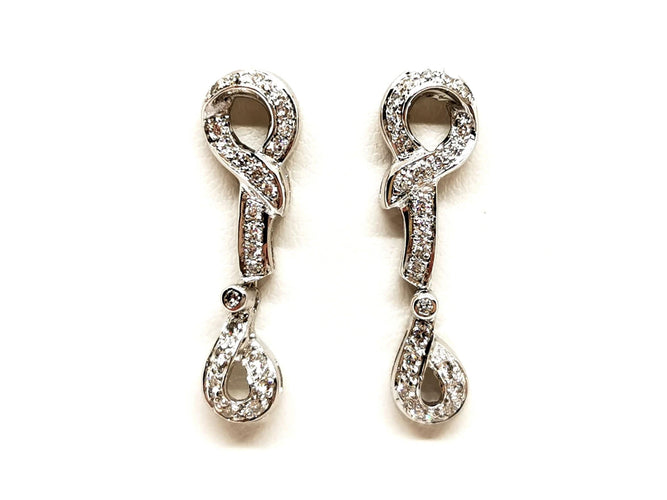 Boucles d'oreilles Boucles d'oreilles Pendantes Or blanc Diamant 58 Facettes 1523674CN