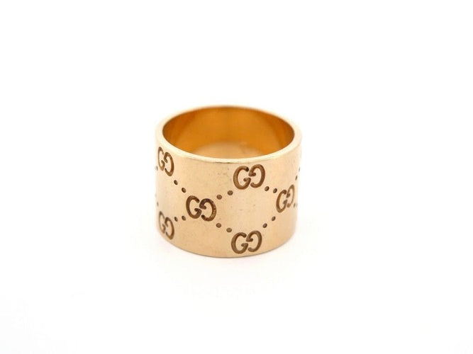 Bague 54 bague GUCCI icon or jaune 18k monogramme gg 58 Facettes 254506