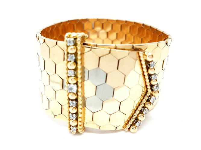 Bracelet Bracelet Manchette Or jaune Diamant 58 Facettes 05755CD